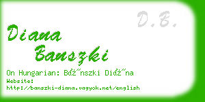 diana banszki business card